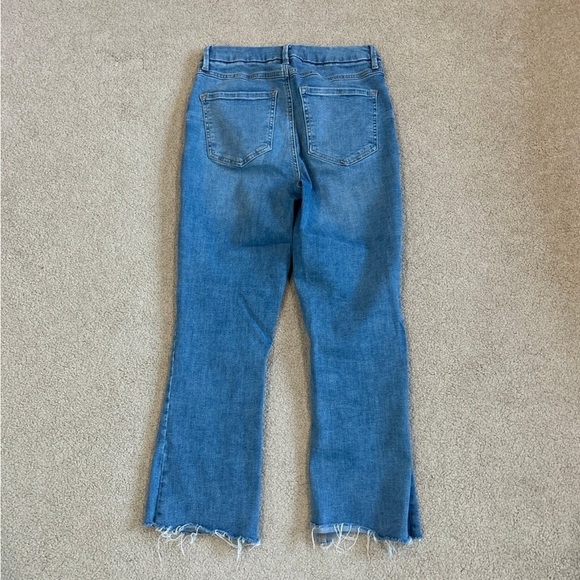 Forever 21 blue high rise flared bootcut raw hem jeans - Picture 3 of 5